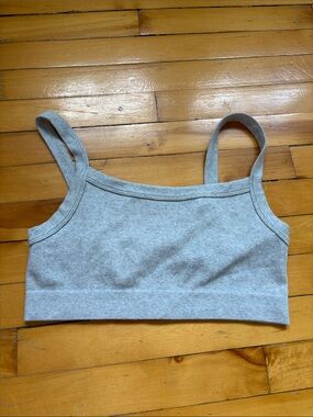 Garage Light Gray Ribbed Crop Bralette